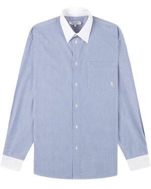 Sporty & Rich Striped Collared Shirt - Blue