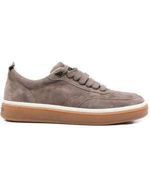 SERGIO MORETTI FIRENZE Suede Trainers - Brown