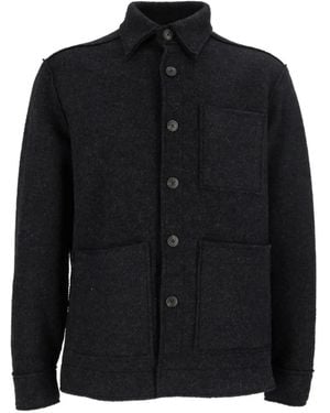 Xacus Virgin Wool Overshirt - Black