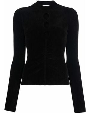 MSGM Cut-Out Detail Knitted Top - Black