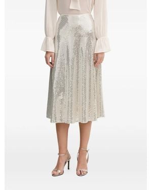 Ouí Sequin-Embellished Midi Skirt - Natural