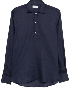 Tagliatore Long-Sleeve Polo Shirt - Blue