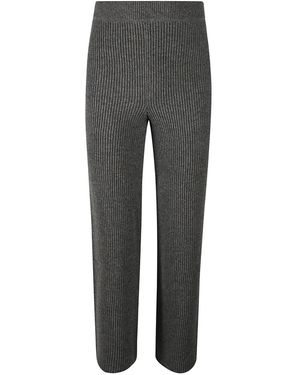 Jil Sander Gerippte Strickhose - Grau