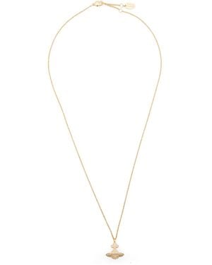 Vivienne Westwood Collier À Pendentif Orb Serti De Cristaux - Blanc