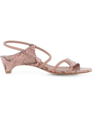 Roberto Del Carlo Snakeskin-Effect Slingback Sandals - Pink