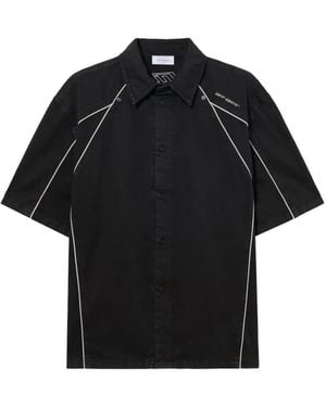 Off-White c/o Virgil Abloh Piped Short-Sleeve Shirt - Black