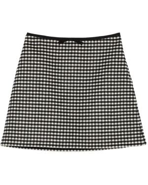 Valentino Garavani Gingham Mini Skirt - Black