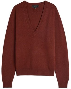 Nili Lotan Feron Pullover mit V-Ausschnitt - Rot