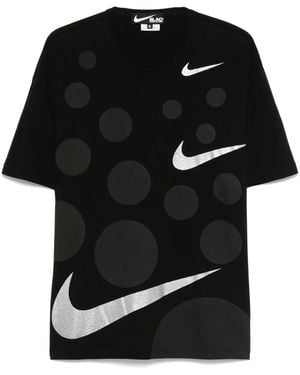 COMME DES GARÇON BLACK X Nike Swoosh Logo-Detail T-Shirt - Black