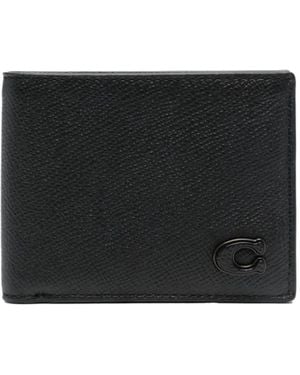 COACH Portefeuille Pliant À Plaque Logo - Noir