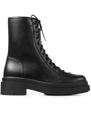 Jimmy Choo Sima Flat Smooth-Leather Ankle Boots - Black