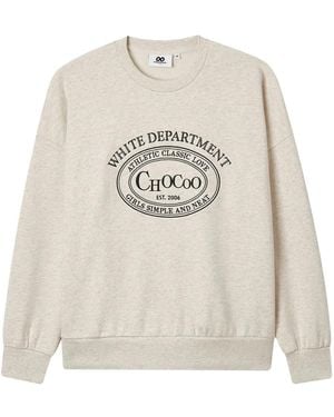 Chocoolate Felpa Con Decorazione - Bianco