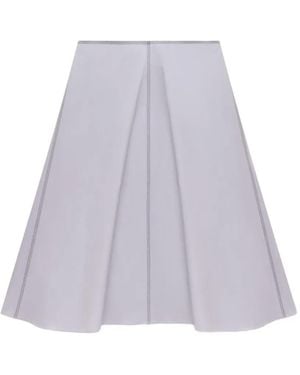 Marni Poplin Midi Skirt With Contrast Stitching - Purple