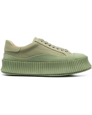Jil Sander Round-Toe Chunky-Sole Sneakers - Green