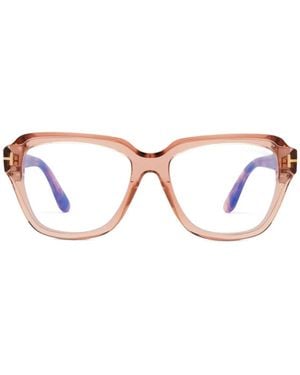 Tom Ford Brille Mit Eckigem Gestell - Braun