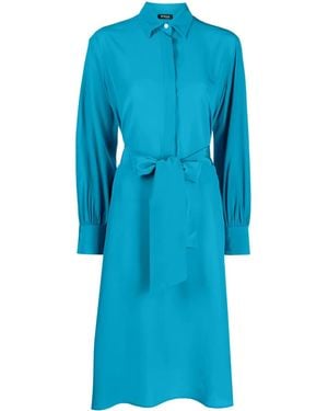 Kiton Abito Midi Con Fiocco - Blu