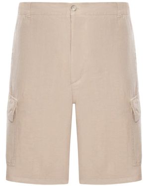 120% Lino Bermuda Cargo - Neutro