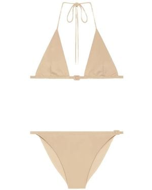 Courreges Buckle-Detail Bikini - White