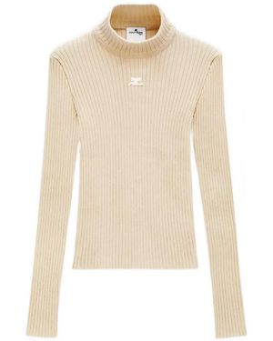 Courreges Reedition Ribbed-Knit Sweater - White