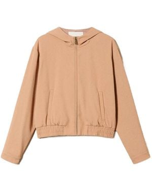 Twinset Macramé Lace Bomber Jacket - Natural