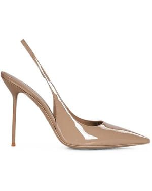 Paris Texas Lidia Patent-Leather Slingback Pumps - White
