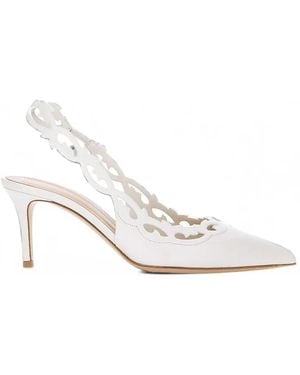 Gianvito Rossi Cut-Out Slingback Pumps - White