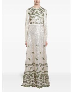 Giambattista Valli Kleid mit Paillettenstickerei - Weiß
