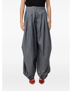 Emporio Armani Lightweight Nylon Wide-Leg Pants - Gray
