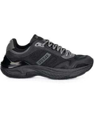 Guess Squan Logo-Patch Sneakers - Black