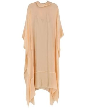 Alberta Ferretti Chiffon Asymmetric Dress - Natural