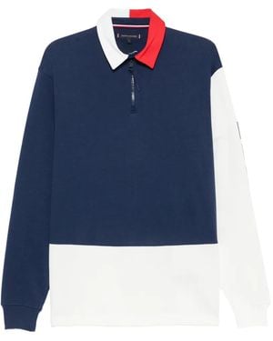 Tommy Hilfiger Long-Sleeve Quarter-Zip Polo Shirt - Blue