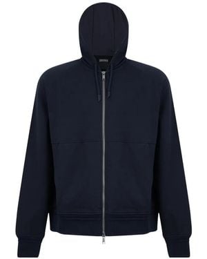 ZEGNA Zipped Hoodie - Blue