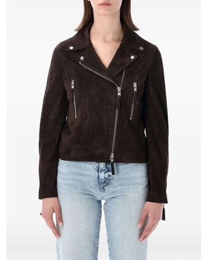 SWD by S.w.o.r.d. Biker Suede Jacket - Black