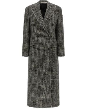 Tagliatore Herringbone Double-Breasted Coat - Grey