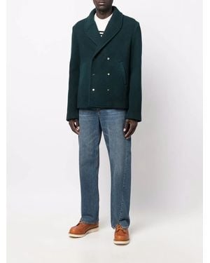 Nick Fouquet Double-Breasted Fitted Peacoat - Blue
