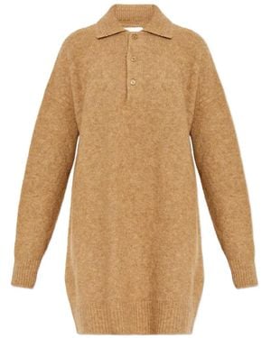 Ami Paris Vestido con cuello y botones - Neutro