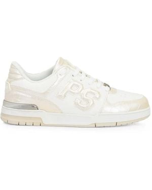Philipp Plein Crocodile-Effect Perforated-Toe Trainers - White