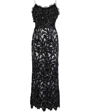 Roberto Cavalli Lace-Embellished Maxi Dress - Black