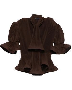ROWEN ROSE Pleated Blouse - Brown