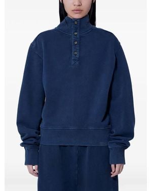 Entire studios Port Button-Placket High-Neck Sweatshirt - Blue