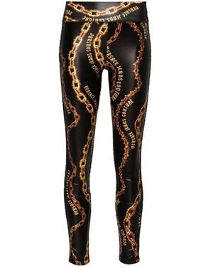 Versace Jeans Couture Chain-Print Leggings - Black