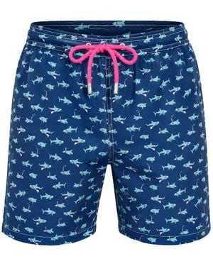 MC2 Saint Barth Shorts Da Bagno Lighting Con Stampa - Blu