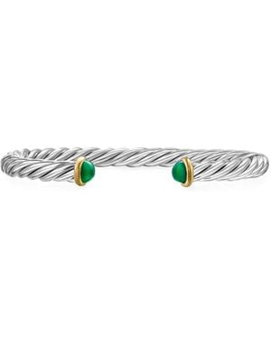 David Yurman 14Kt And Sterling Cable Cuff Bracelet (6Mm) - Metallic