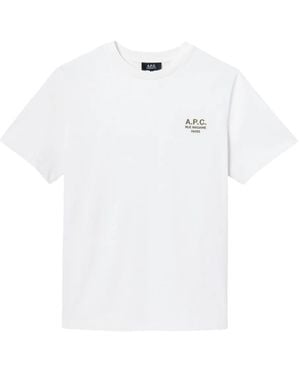 A.P.C. T-Shirt mit Logo-Print - Weiß