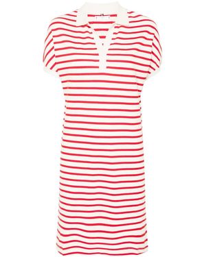 Tommy Hilfiger Abito Modello Polo A Righe - Rosso