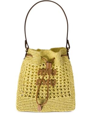 Miu Miu Gehäkelte Mini-Beuteltasche - Gelb