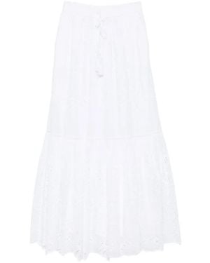 ERMANNO FIRENZE Falda Con Ojales Y Cordones - Blanco