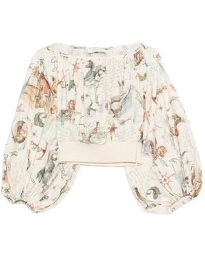 Zimmermann Top Met Print - Wit