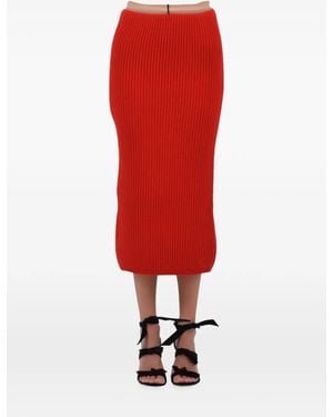 Calvin Klein Rib Knit Skirt - Red