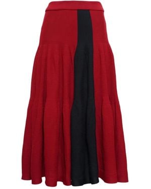 CFCL Cascades Pleated Midi Skirt - Red